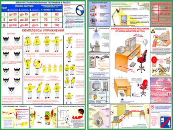 ПС43 Плакат компьютер и безопасность (ламинированная бумага, А2, 2 листа) - Плакаты - Безопасность в офисе - Магазин охраны труда Протекторшоп